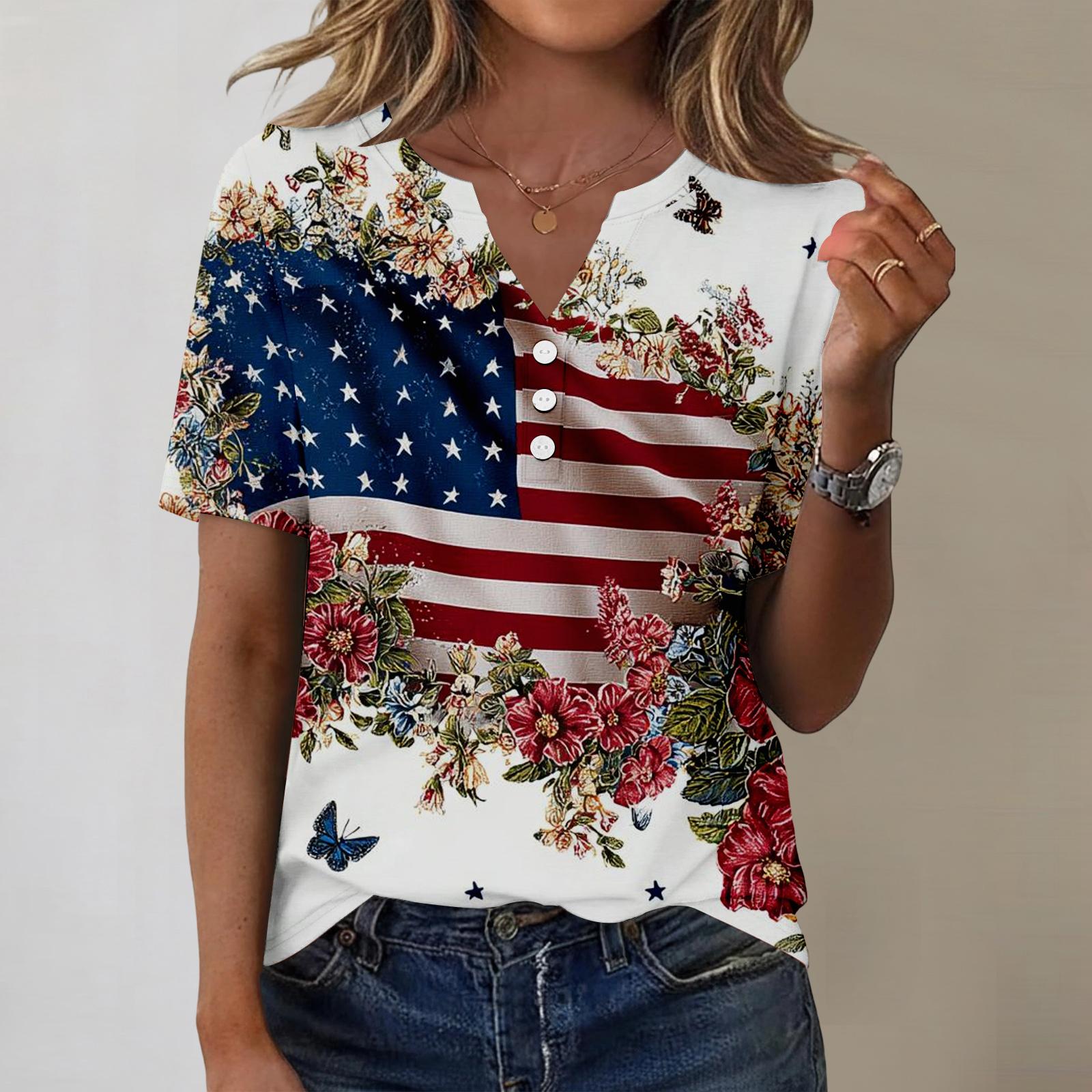 Women s Fashionable Casual Independence Day Print Blouse S
Women s Fashionable Casual Independence Day Print Blouse S