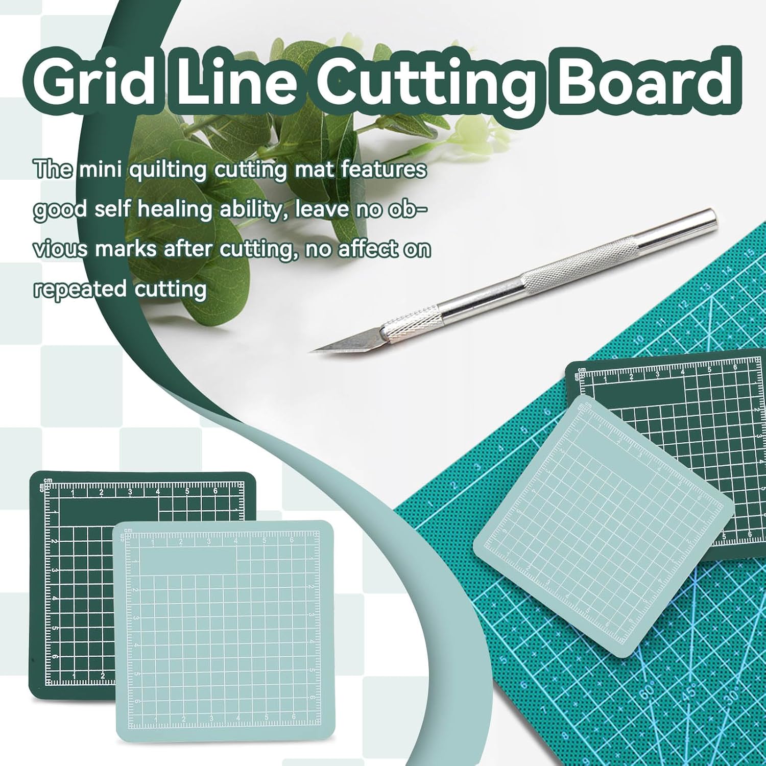 2pcs Mini Cutting Pad, Self Healing Craft Mat Small Sewing Cutting Mat Rotary Fabric Mat Non Slip 8x8cm Mini Cut Board for Scrapbooking Quilting
2pcs Mini Cutting Pad, Self Healing Craft Mat Small Sewing Cutting Mat Rotary Fabric Mat Non Slip 8x8cm Mini Cut Board for Scrapbooking Quilting