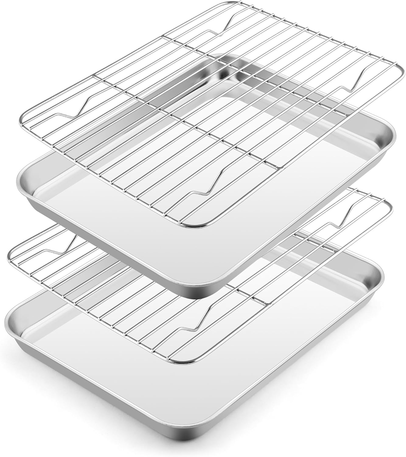 Baking Sheet with Wire Rack Stainless Steel Cookie Sheets Trays & Cooling Rack for Toaster Oven, United States
Baking Sheet with Wire Rack Stainless Steel Cookie Sheets Trays & Cooling Rack for Toaster Oven, United States