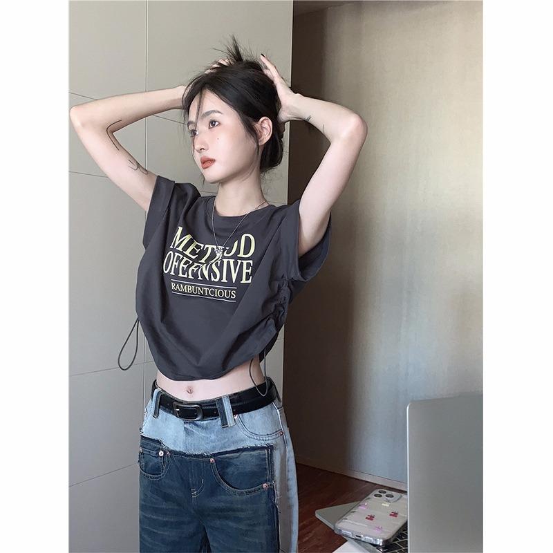 New American Style Right Shoulder Drawstring Short-sleeved Women s Summer Short Jazz Dance Loose and Chic Crop Top Sweet Reduction S серый
New American Style Right Shoulder Drawstring Short-sleeved Women s Summer Short Jazz Dance Loose and Chic Crop Top Sweet Reduction S серый
