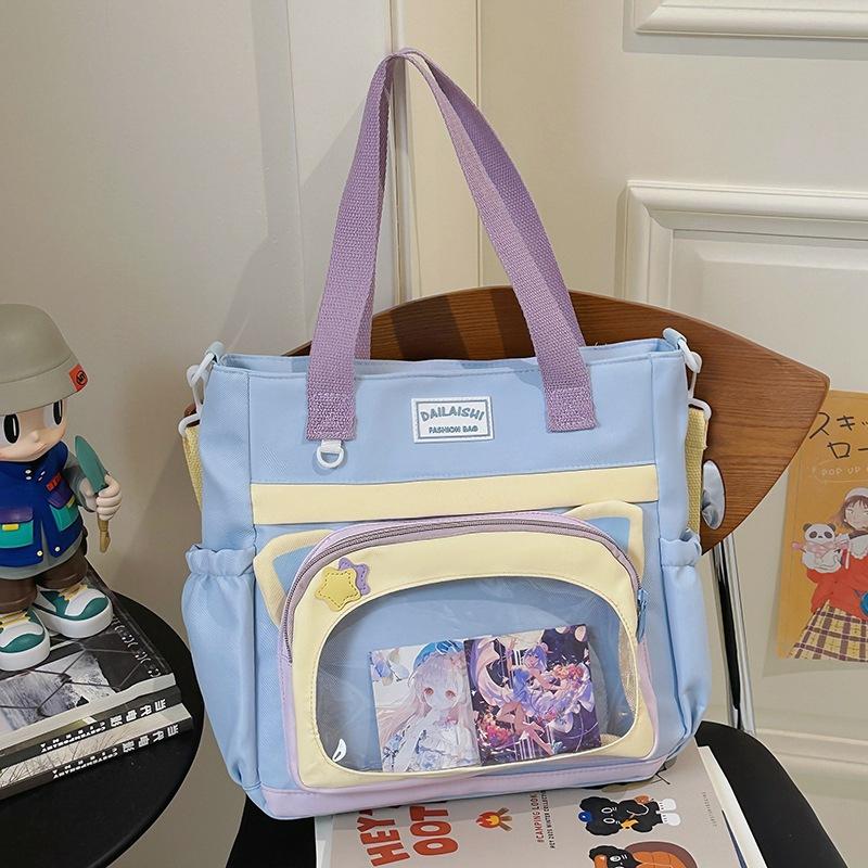 School bag Japanese students make-up bag large capacity trend contrasting color female ins small fresh simple oblique синий
School bag Japanese students make-up bag large capacity trend contrasting color female ins small fresh simple oblique синий