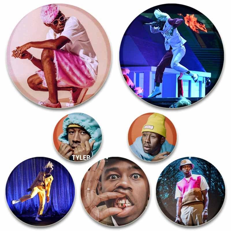 58 мм забавные броши Tyler The Creator, булавки для поп-певицы, акриловые художественные фото, подарки для фанатов для детей, друзей, булавка на лацкан, рубашка, ювелирные изделия для рюкзака
58 мм забавные броши Tyler The Creator, булавки для поп-певицы, акриловые художественные фото, подарки для фанатов для детей, друзей, булавка на лацкан, рубашка, ювелирные изделия для рюкзака