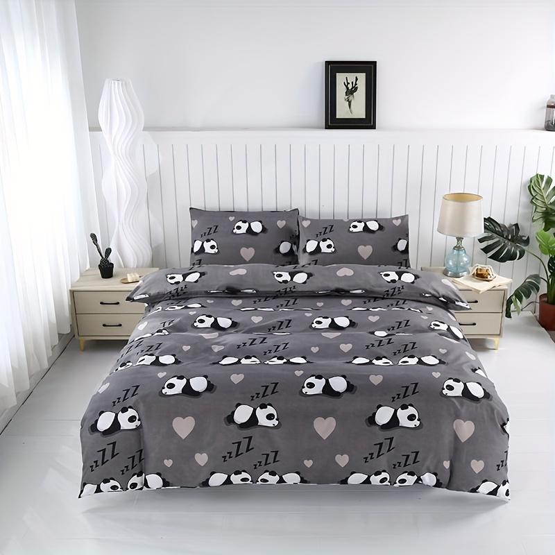 Warm, Relaxing, Quiet And Comfortable Panda Gray Quilt Cover And Pillowcase 3Pcs Set (Excluding Core), Polyester Set Duvet Cover Set&EU Single(135x200cm)
Warm, Relaxing, Quiet And Comfortable Panda Gray Quilt Cover And Pillowcase 3Pcs Set (Excluding Core), Polyester Set Duvet Cover Set&EU Single(135x200cm)