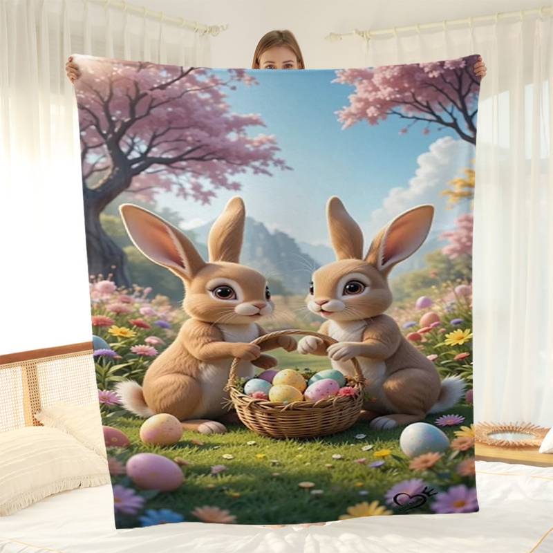 Charming Easter Bunny & Egg Basket Throw Blanket - Spring-Themed Soft Blanket for Cheerful Cozy Home Decor 75x90cm
Charming Easter Bunny & Egg Basket Throw Blanket - Spring-Themed Soft Blanket for Cheerful Cozy Home Decor 75x90cm
