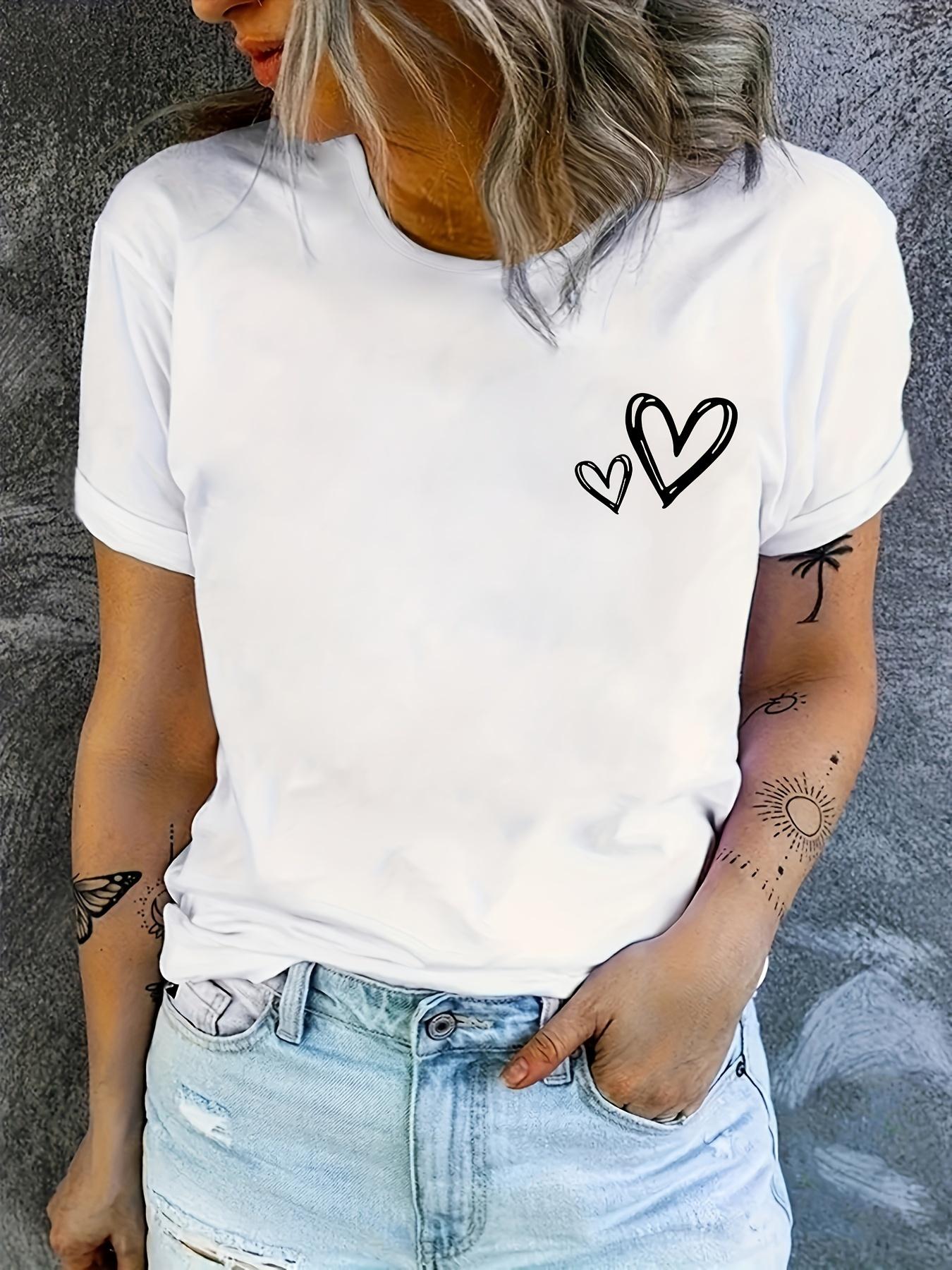 Fabric with White Hearts Fit Round Neck Summer Sports Casual Attire Womens Casual Sleeve TShirt Breathable Aesthetic Clothes 4XL
Fabric with White Hearts Fit Round Neck Summer Sports Casual Attire Womens Casual Sleeve TShirt Breathable Aesthetic Clothes 4XL