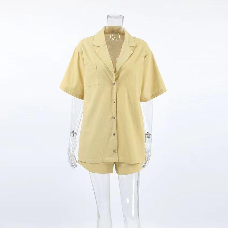 Western Style New Summer Short sleeve Shirts Elastic Waist Wide Leg Pants Two-piece Set Shirt and Shorts Set Khaki S
Western Style New Summer Short sleeve Shirts Elastic Waist Wide Leg Pants Two-piece Set Shirt and Shorts Set Khaki S