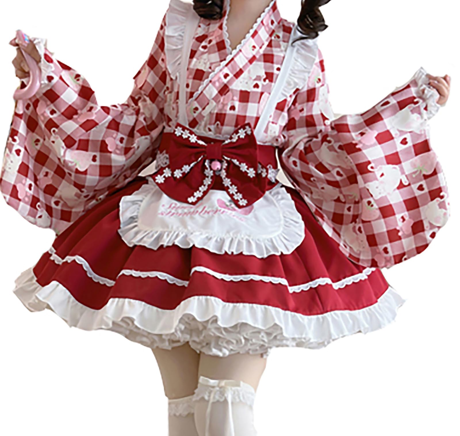 4 Piece Set One Piece Summer Autumn Japanese Clothes Kimono Yukata Summer Tops Mini Skirt Apron Obi with Ribbon Cute Maid Long Sleeve Mass Produced красный
4 Piece Set One Piece Summer Autumn Japanese Clothes Kimono Yukata Summer Tops Mini Skirt Apron Obi with Ribbon Cute Maid Long Sleeve Mass Produced красный
