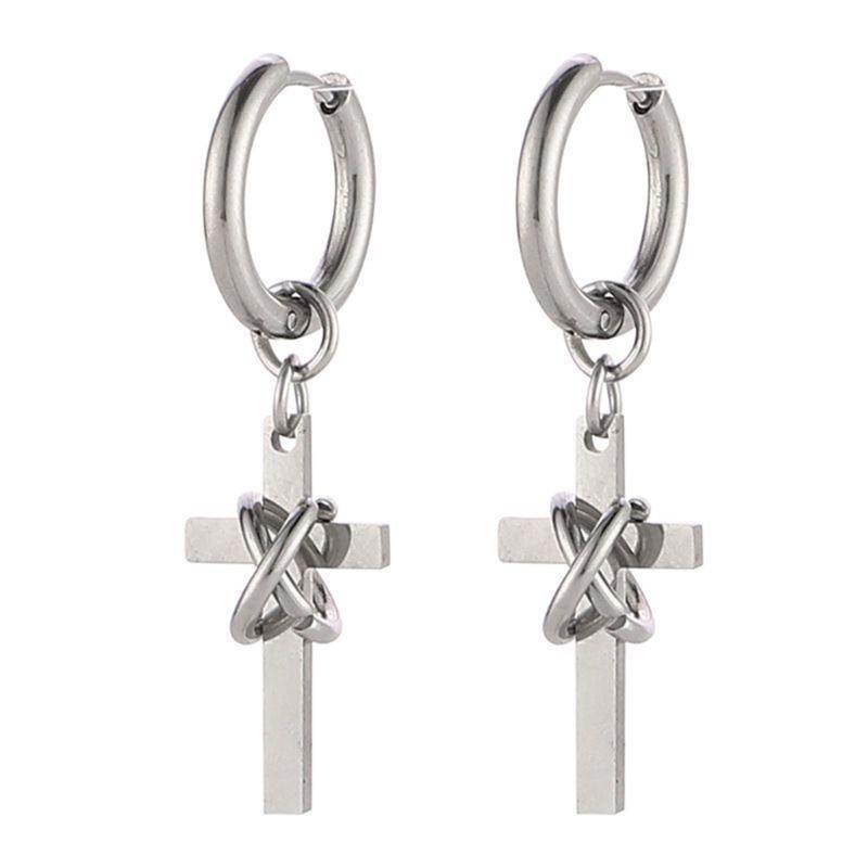 Punk Styles Crosses Earrings Crafted from Steel Comfortable for Daily Fashion Wear 1
Punk Styles Crosses Earrings Crafted from Steel Comfortable for Daily Fashion Wear 1