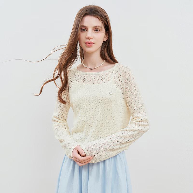 Женский вязаный свитер с круглым вырезом и ажурным узором Ledin L
Женский вязаный свитер с круглым вырезом и ажурным узором Ledin L