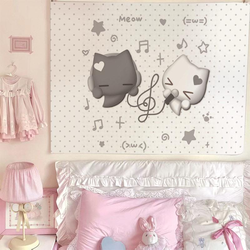 INS Style Music Note Cat Tapestry Cute Hippie Print Boho Wall Hanging Aesthetic Bedroom Living Room Wall Decor 74x94cm(29x37in)
INS Style Music Note Cat Tapestry Cute Hippie Print Boho Wall Hanging Aesthetic Bedroom Living Room Wall Decor 74x94cm(29x37in)