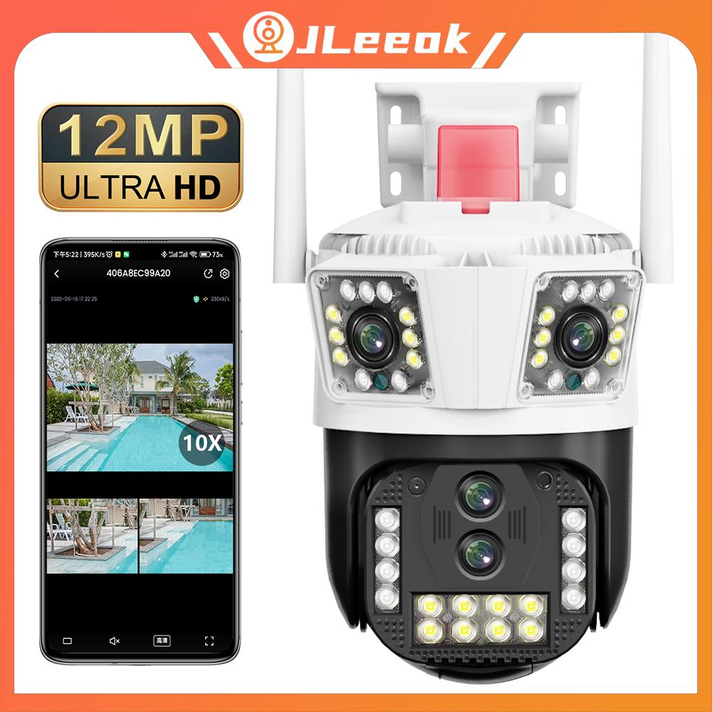 Jleeok уличная 12MP четыре объектива беспроводная трехэкранная Wi-Fi IP-камера наблюдения с обнаружением движения PTZ 10X зум домашняя безопасность CCTV 
Jleeok уличная 12MP четыре объектива беспроводная трехэкранная Wi-Fi IP-камера наблюдения с обнаружением движения PTZ 10X зум домашняя безопасность CCTV