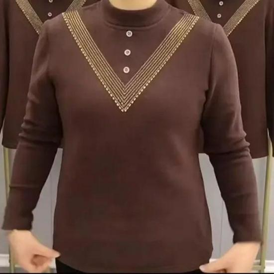 Double-Sided Threaded Velvet Rhinestone Slimming Semi-High Neck Top - Autumn/Winter Warm Base Layer XL
Double-Sided Threaded Velvet Rhinestone Slimming Semi-High Neck Top - Autumn/Winter Warm Base Layer XL