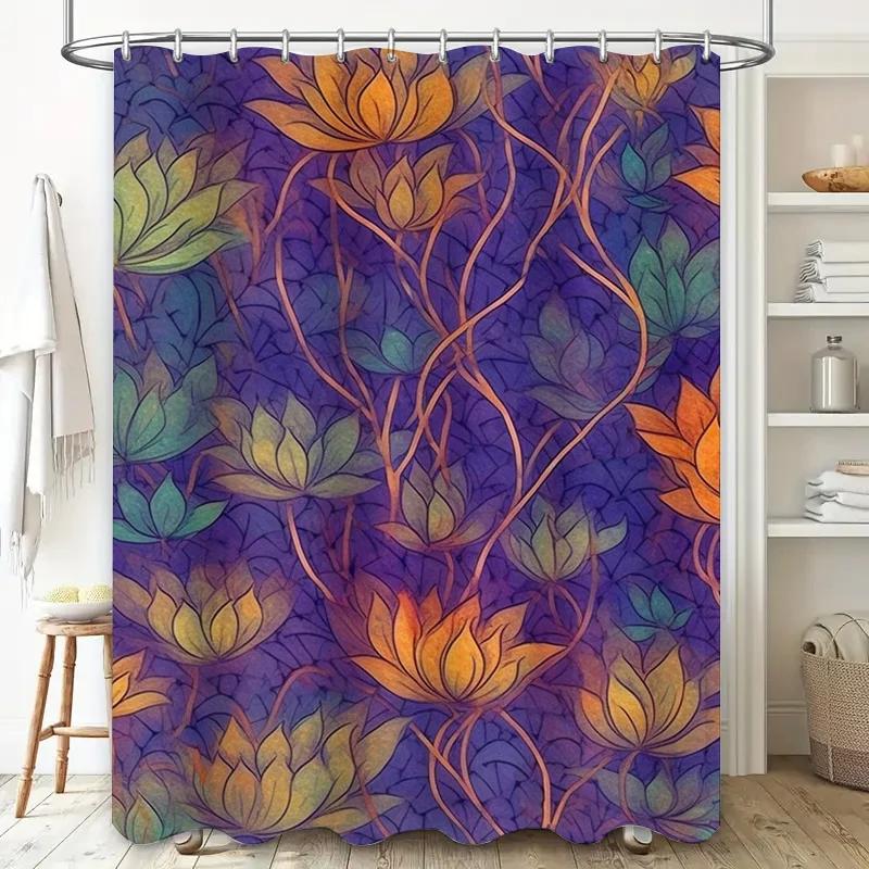 Luxurious Waterproof Shower Curtain With Lotus Patternvivid Colors And Anti-Mildew Protection For Bathroom Decor Purple Floral W60H190(CM)-1 Pcs
Luxurious Waterproof Shower Curtain With Lotus Patternvivid Colors And Anti-Mildew Protection For Bathroom Decor Purple Floral W60H190(CM)-1 Pcs