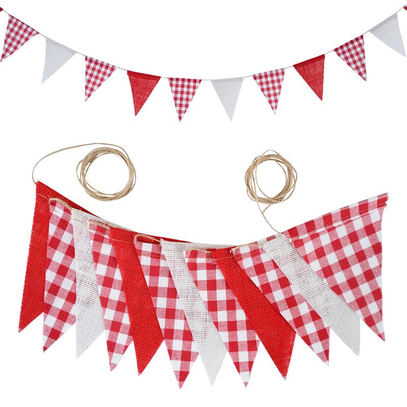 12-Piece Checkered Fabric Triangular Decorative Banner
12-Piece Checkered Fabric Triangular Decorative Banner