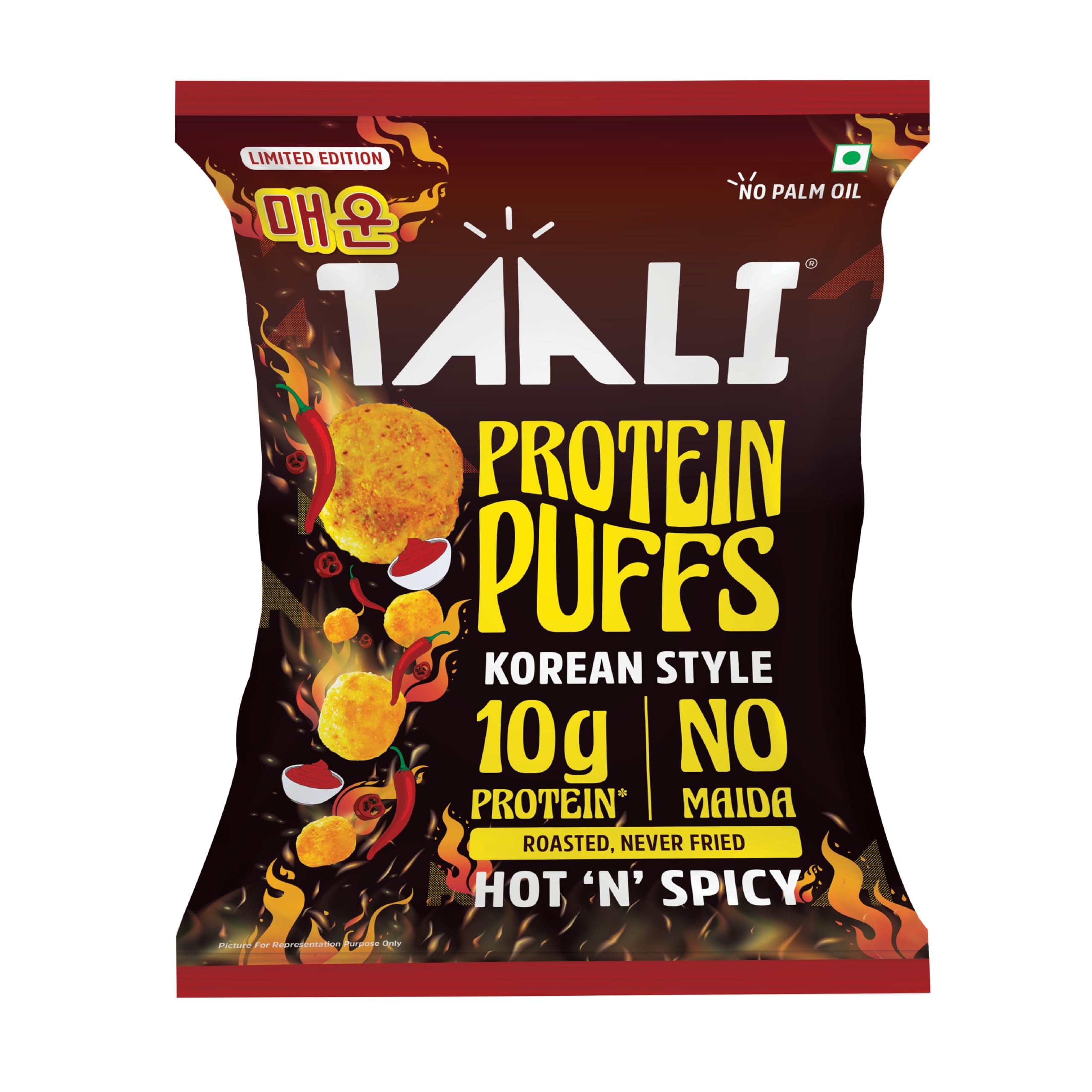 Taali Protein Puffs | Korean Style Snack, Roasted Snack, Corn & Jowar Puff, No Palm Oil, No Maida, 60g
Taali Protein Puffs | Korean Style Snack, Roasted Snack, Corn & Jowar Puff, No Palm Oil, No Maida, 60g