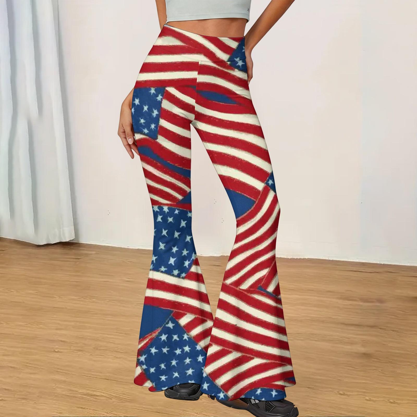 High Waist Flared Pants with Star and Flag Print Stretchy Fabric Bell Bottoms for Women Casual Festival Wear XXL червоний
High Waist Flared Pants with Star and Flag Print Stretchy Fabric Bell Bottoms for Women Casual Festival Wear XXL червоний