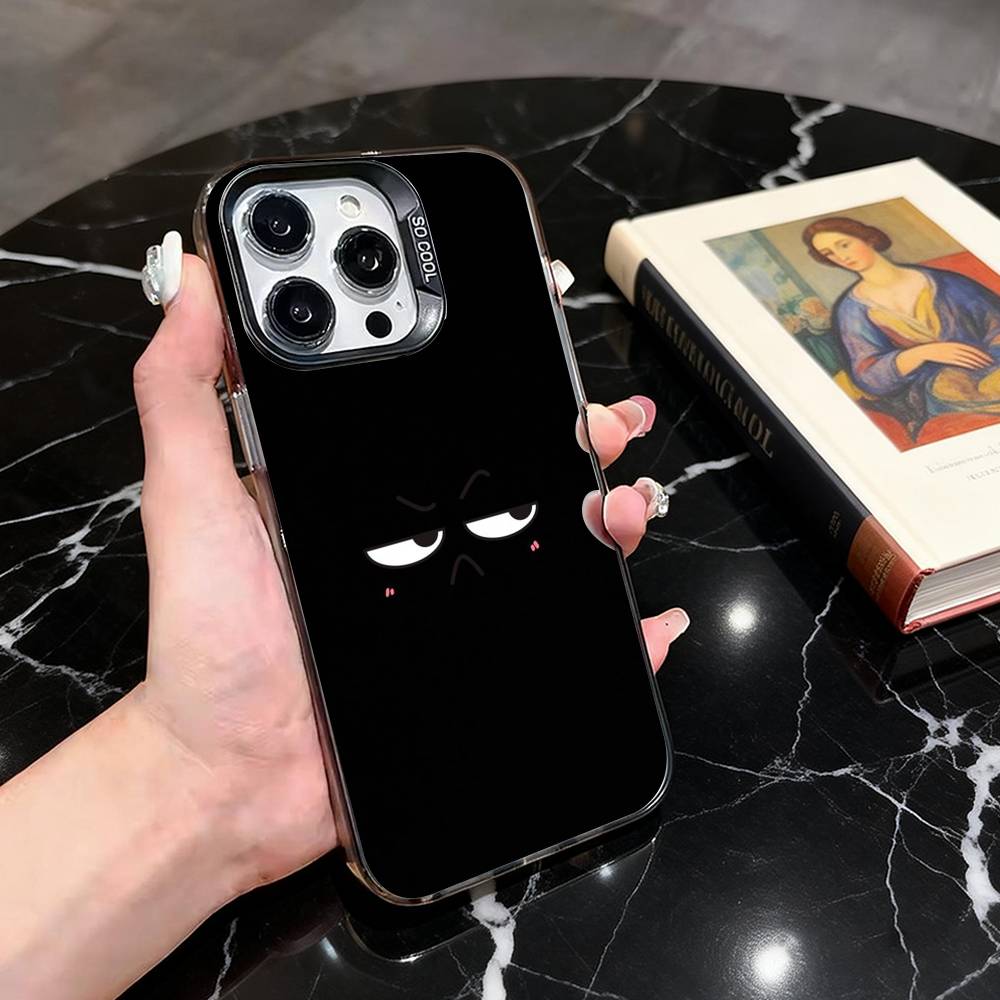 Minimalist Black Cartoon Face Phone Case For iPhone 17,16,15,14,13,12,11 Plus,Pro Max,XS,Colored Silver Plated Inside Cover iPhone16pro
Minimalist Black Cartoon Face Phone Case For iPhone 17,16,15,14,13,12,11 Plus,Pro Max,XS,Colored Silver Plated Inside Cover iPhone16pro
