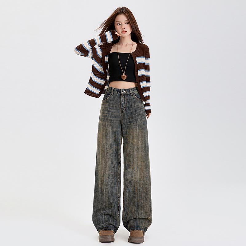 Women s 2025 Spring Retro High-Waisted Wide-Leg Jeans: Floor-Length, Loose Fit, Slimming Drape Large
Women s 2025 Spring Retro High-Waisted Wide-Leg Jeans: Floor-Length, Loose Fit, Slimming Drape Large