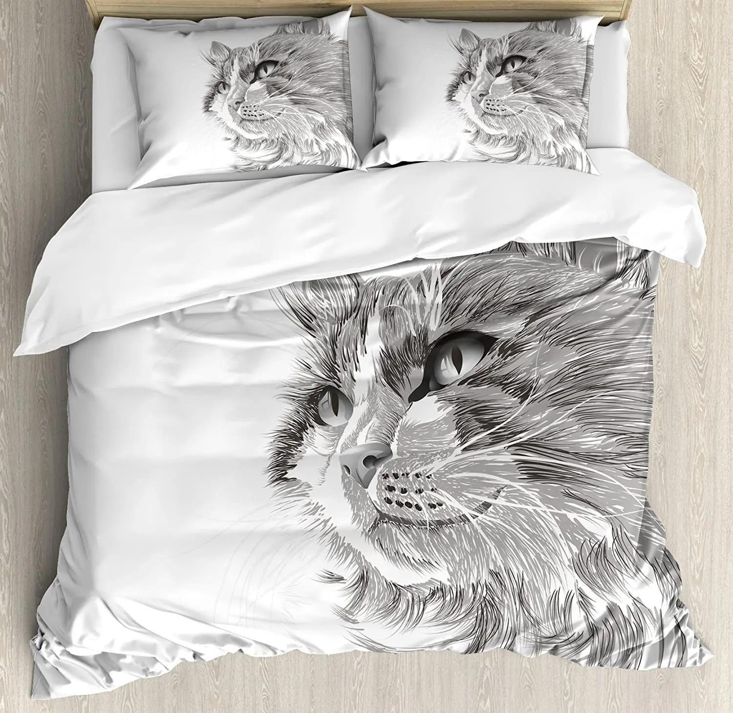 Cat Lovely Animal Comfortable Duvet Quilt Cover Pillowcase Bedding Set Children Bedroom Decoration Home Textile 70x133cm 2pcs
Cat Lovely Animal Comfortable Duvet Quilt Cover Pillowcase Bedding Set Children Bedroom Decoration Home Textile 70x133cm 2pcs