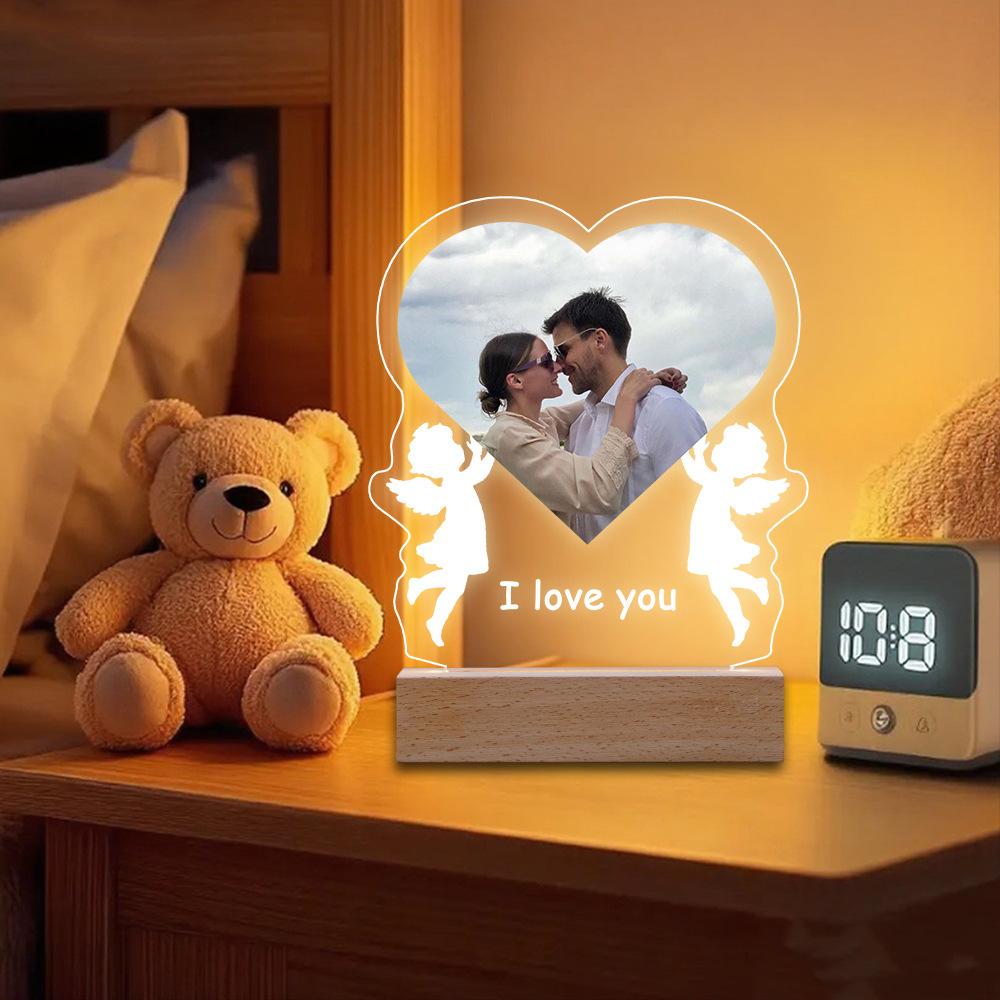 Personalized Picture Frame Custom Photo Acrylic Plaque 3 Color Light Solid Wood Base Desktop Decor Anniversary Remembrance Gift
Personalized Picture Frame Custom Photo Acrylic Plaque 3 Color Light Solid Wood Base Desktop Decor Anniversary Remembrance Gift