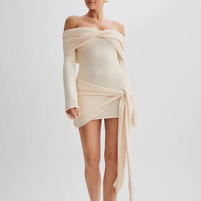 2025 Сексуальное платье-свитер с открытыми плечами из бандажного трикотажа для женщин: Европейский и американский стиль
2025 Сексуальное платье-свитер с открытыми плечами из бандажного трикотажа для женщин: Европейский и американский стиль