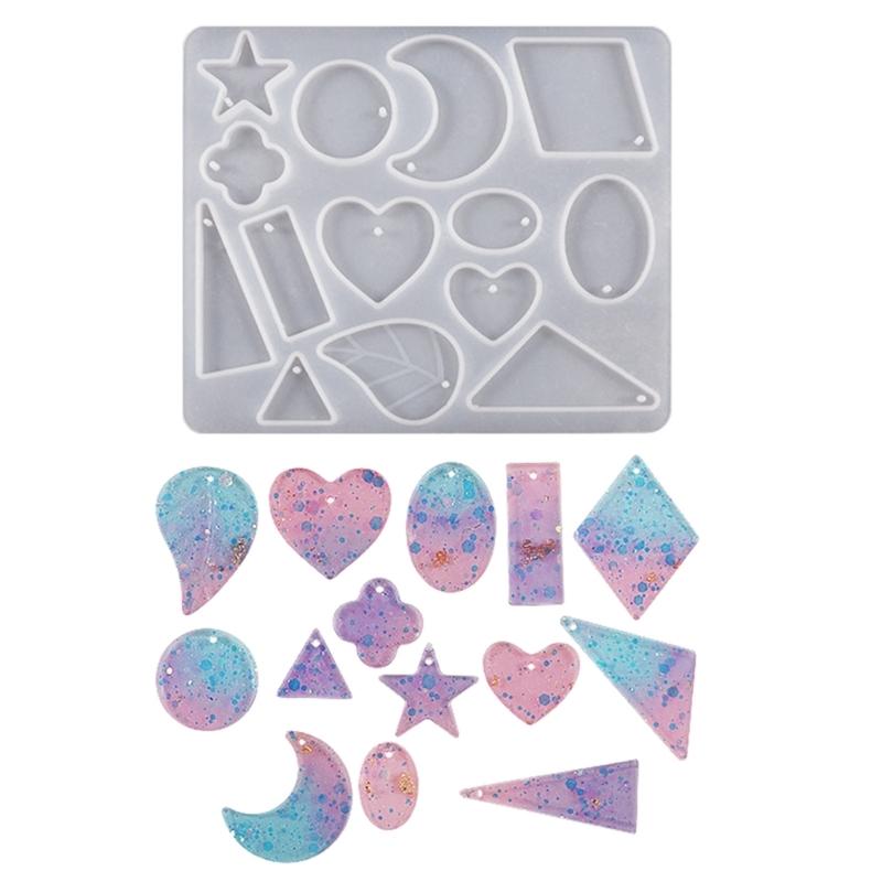 Star Leaf Heart Moon Silicone Mold with Hole Earring Pendant Molds for Women Girl Teen Star Moon Resin Earring Moulds 1
Star Leaf Heart Moon Silicone Mold with Hole Earring Pendant Molds for Women Girl Teen Star Moon Resin Earring Moulds 1
