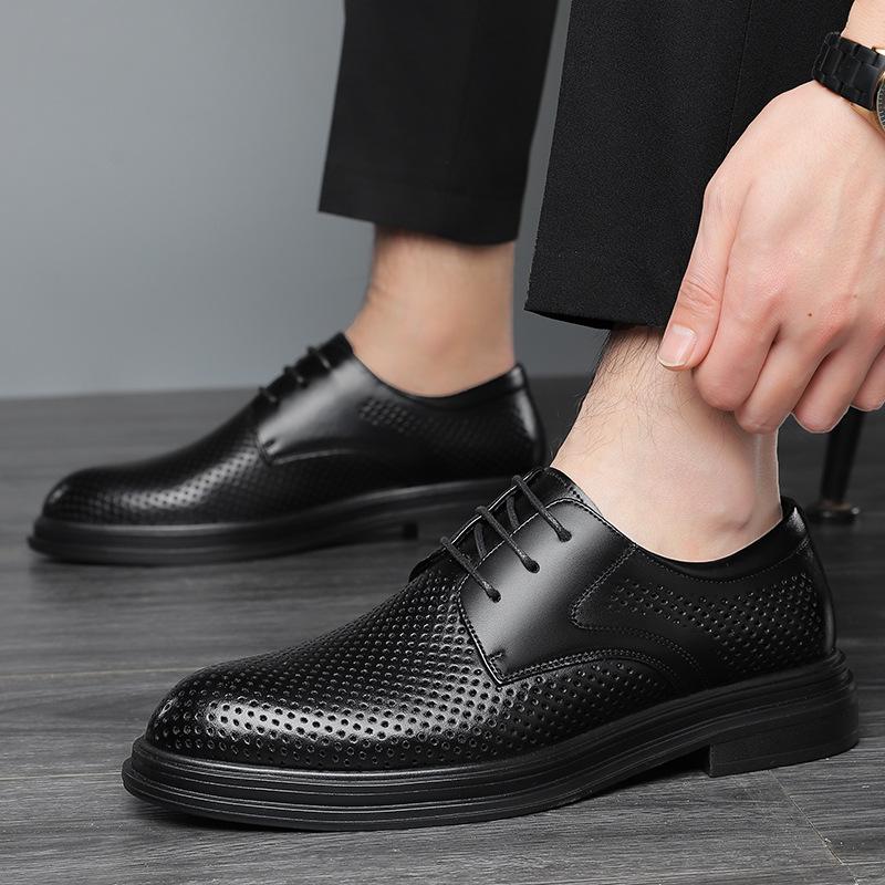 Hollow leather shoes men s summer casual Korean version cowhide punched men s shoes summer breathable formal wear heightening shoes 37
Hollow leather shoes men s summer casual Korean version cowhide punched men s shoes summer breathable formal wear heightening shoes 37
