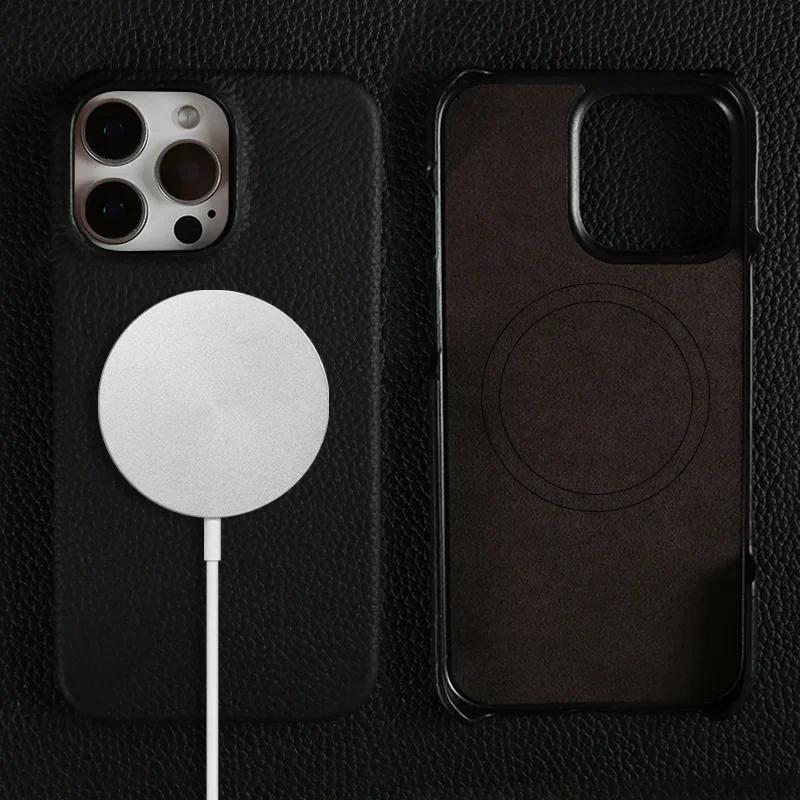 Top Layer Cowhide Leather Phone Case for iPhone 16 Pro Max 15 Plus 14 Pro 13 Wireless Magnetic Attraction Handmade Hard Cover for IPhone15pro чёрный
Top Layer Cowhide Leather Phone Case for iPhone 16 Pro Max 15 Plus 14 Pro 13 Wireless Magnetic Attraction Handmade Hard Cover for IPhone15pro чёрный