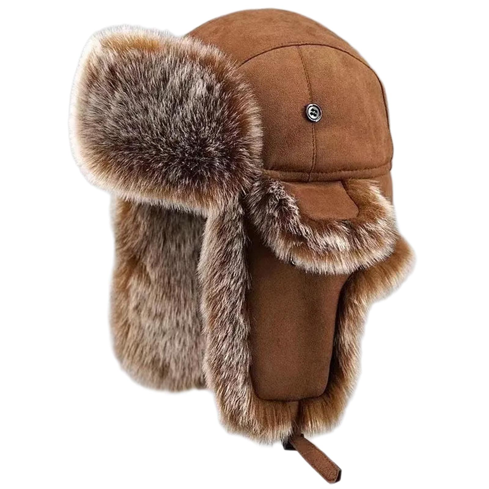 Меховая шапка-ушанка с отворотом для ушей, зимняя теплая утолщенная шапка с ушками, охотничья шапка, ветрозащитная велосипедная шапка для мужчин и женщин коричневый
Меховая шапка-ушанка с отворотом для ушей, зимняя теплая утолщенная шапка с ушками, охотничья шапка, ветрозащитная велосипедная шапка для мужчин и женщин коричневый