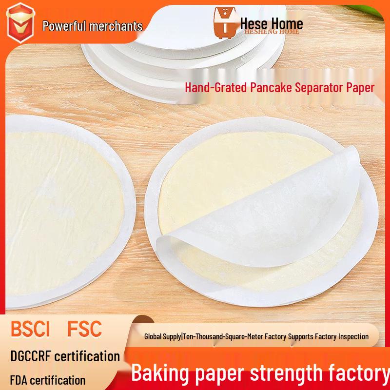 Baking Silicone Non-Stick Pancake Separator Paper for Hand-Grabbed Scallion Oil Pancakes Round 16cm, 100 sheets/bag
Baking Silicone Non-Stick Pancake Separator Paper for Hand-Grabbed Scallion Oil Pancakes Round 16cm, 100 sheets/bag