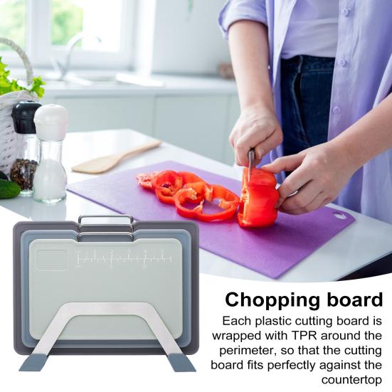 3Pcs Cutting Boards Set with Stand Non-Slip Chopping Board for Meat Vegetables Fruits BPA-Free Kitchen Tools фіолетовий
3Pcs Cutting Boards Set with Stand Non-Slip Chopping Board for Meat Vegetables Fruits BPA-Free Kitchen Tools фіолетовий