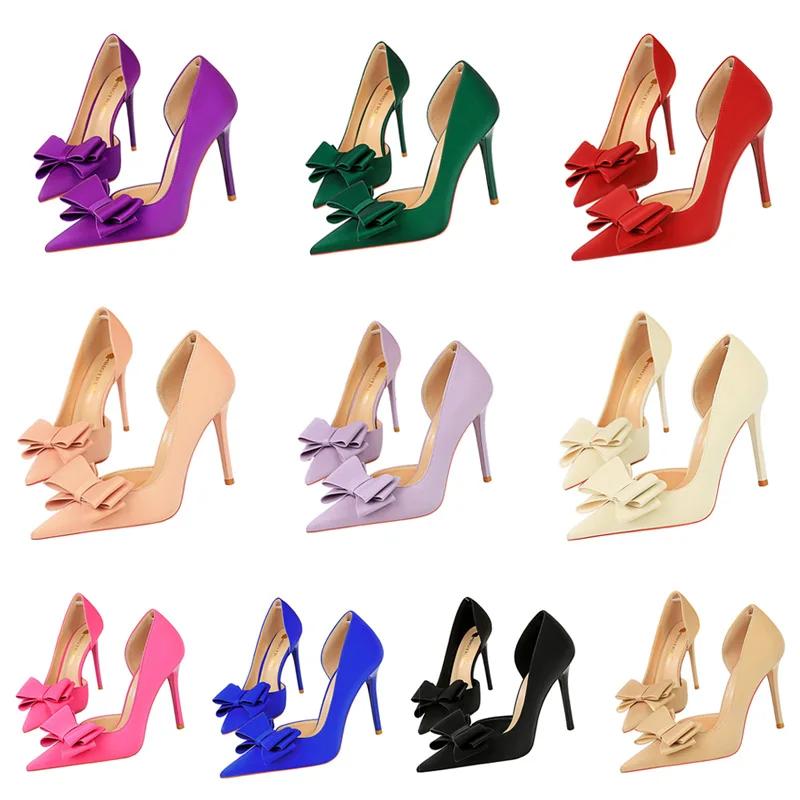 2024 Women 10.5cm High Heels Sweet Korean Side Hollow Pumps Lady Party Purple Green Kawaii Bowknot Heels Prom Silk Satin Shoes 36 рожевий
2024 Women 10.5cm High Heels Sweet Korean Side Hollow Pumps Lady Party Purple Green Kawaii Bowknot Heels Prom Silk Satin Shoes 36 рожевий