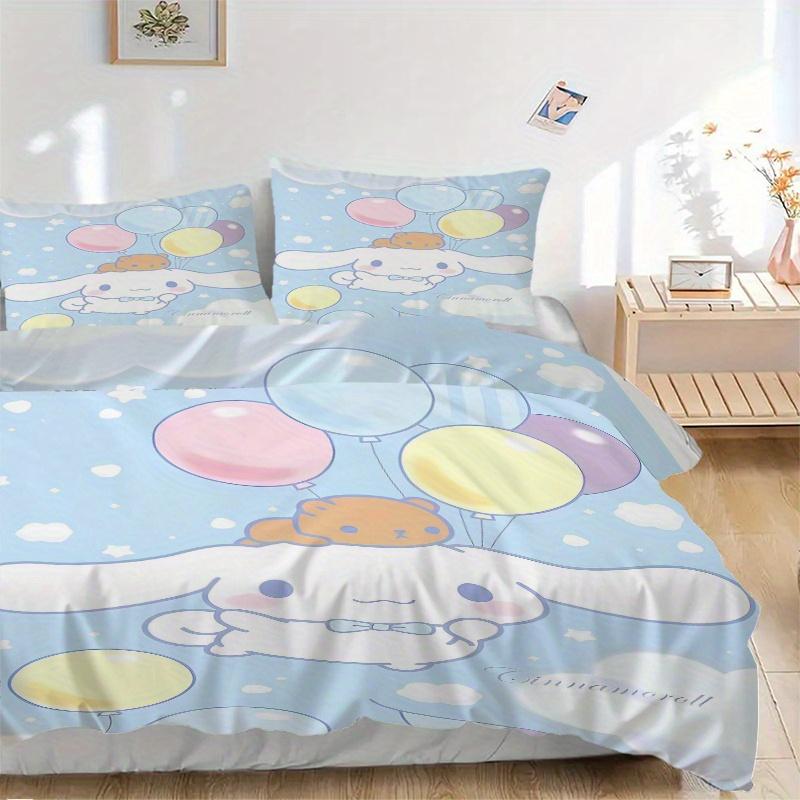 3pcs Colorful balloons CINNAMOROLL Bedding Set - Includes 1 Quilt Cover and 2 Pillowcases, Comfortable Bedding with Stylish Design for Bedro 135x200cm
3pcs Colorful balloons CINNAMOROLL Bedding Set - Includes 1 Quilt Cover and 2 Pillowcases, Comfortable Bedding with Stylish Design for Bedro 135x200cm