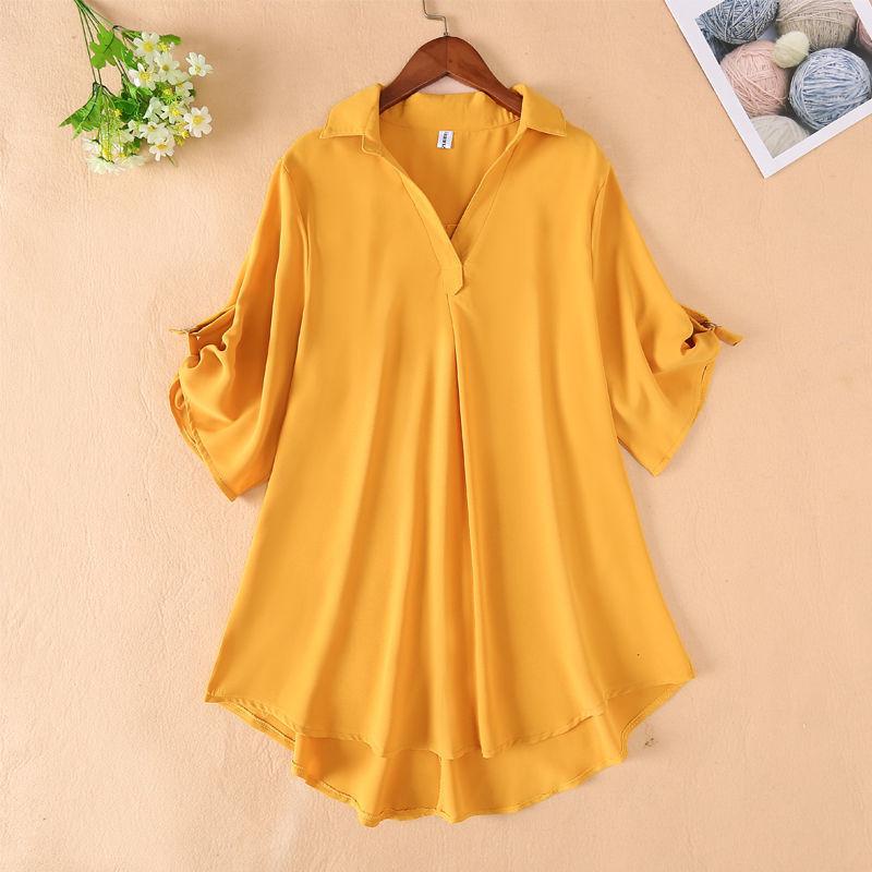 Рубашка с коротким рукавом. Летняя женская передняя короткая задняя длинная рубашка. Большая шифоновая рубашка. Рубашка с полуоткрытым воротником. 4XL жёлтый
Рубашка с коротким рукавом. Летняя женская передняя короткая задняя длинная рубашка. Большая шифоновая рубашка. Рубашка с полуоткрытым воротником. 4XL жёлтый