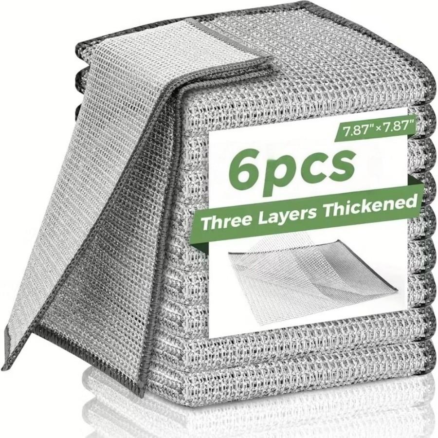 6 Pack Stainless Steel Scrubber Pads - Heavy Duty Non-Scratch, Reusable Wire Scouring Cloths for Pots Pans Grills Kitchen Cleani срібний
6 Pack Stainless Steel Scrubber Pads - Heavy Duty Non-Scratch, Reusable Wire Scouring Cloths for Pots Pans Grills Kitchen Cleani срібний