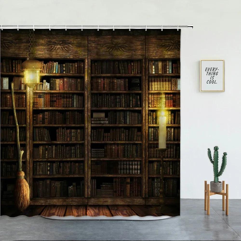 Retro Style Library Bookshelf Bookstore Print Shower Curtain Set Wall Hanging Background Tapestry Bathroom Decor Bathtub Screen W60H190(CM)-1 Pcs
Retro Style Library Bookshelf Bookstore Print Shower Curtain Set Wall Hanging Background Tapestry Bathroom Decor Bathtub Screen W60H190(CM)-1 Pcs