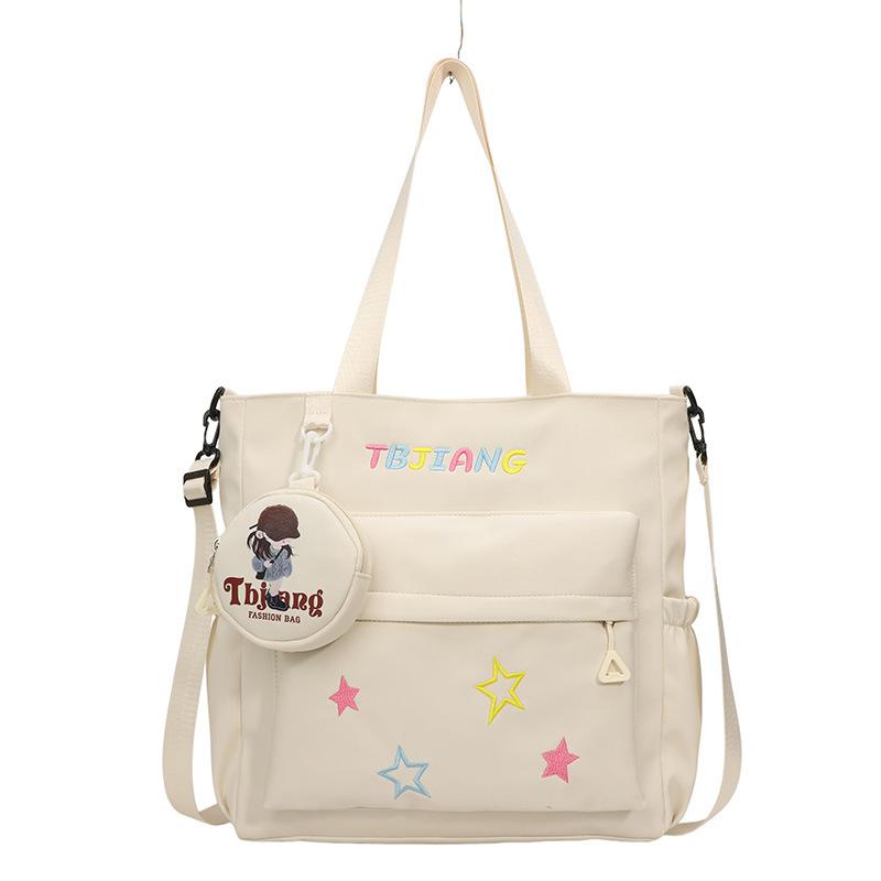 Lightweight Tote Bag Embroidered Student Shoulder Crossbody Bag бежевий
Lightweight Tote Bag Embroidered Student Shoulder Crossbody Bag бежевий