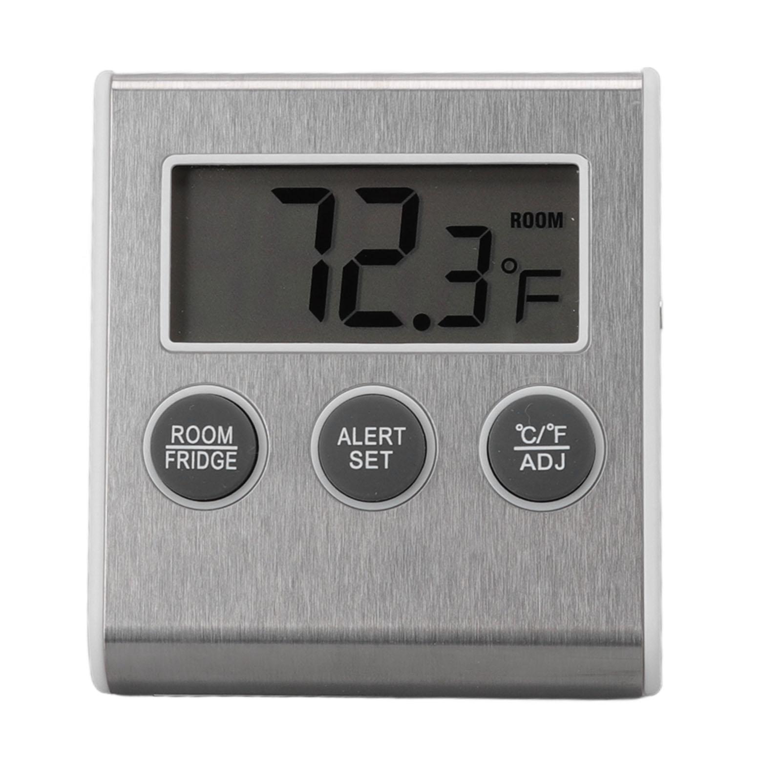 Digital Fridge Thermometer Alarm Memory Function Small Freezer Thermometer with Magnet for Laboratory White