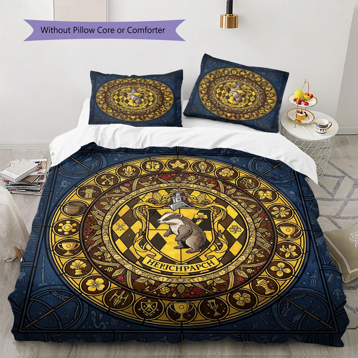 Hufflepuff Pattern Bedding Quilt Set Quilt Cover Pillowcase Home Decoration Birthday Gift (1 * duvet cover + 2 * pillowcase, without core) 140x200cm
Hufflepuff Pattern Bedding Quilt Set Quilt Cover Pillowcase Home Decoration Birthday Gift (1 * duvet cover + 2 * pillowcase, without core) 140x200cm
