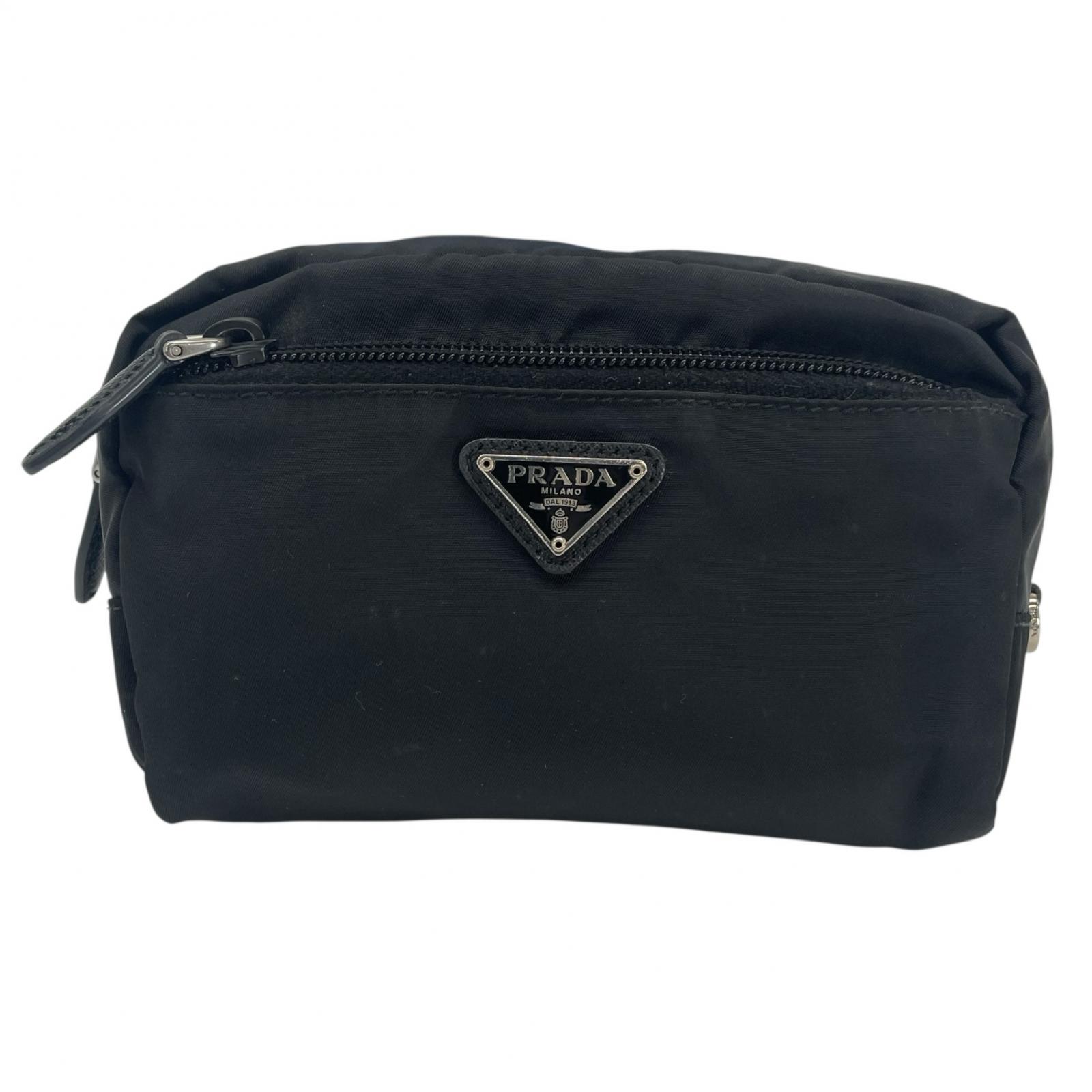 PRADA Triangular logo Saffiano Pouch black Women used
PRADA Triangular logo Saffiano Pouch black Women used