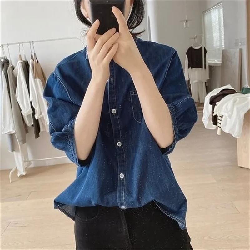 Women s Blouse Spring Summer Simplicity Design Sense Ladies Shirt lantern Sleeve Versatile Fashion Lady Cowboy Shirt 3XL темно-синього кольору
Women s Blouse Spring Summer Simplicity Design Sense Ladies Shirt lantern Sleeve Versatile Fashion Lady Cowboy Shirt 3XL темно-синього кольору