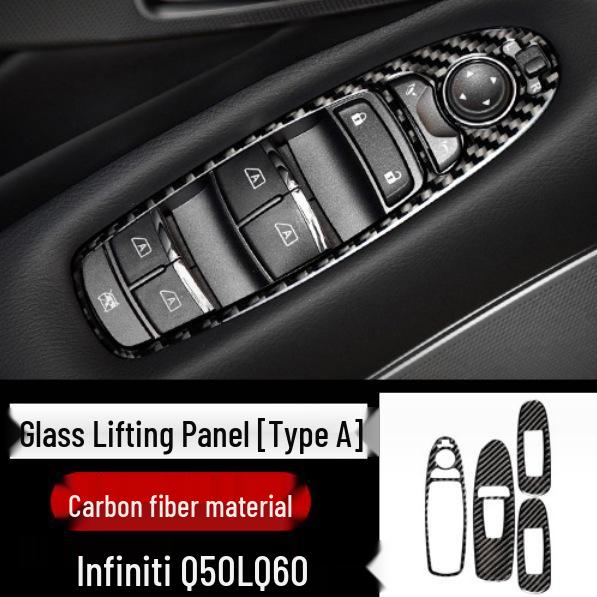 Подходит для Infiniti Q50/Q60/QX60: Наклейка переключателя стеклоподъемника на внутреннюю дверную панель из углеродного волокна
Подходит для Infiniti Q50/Q60/QX60: Наклейка переключателя стеклоподъемника на внутреннюю дверную панель из углеродного волокна