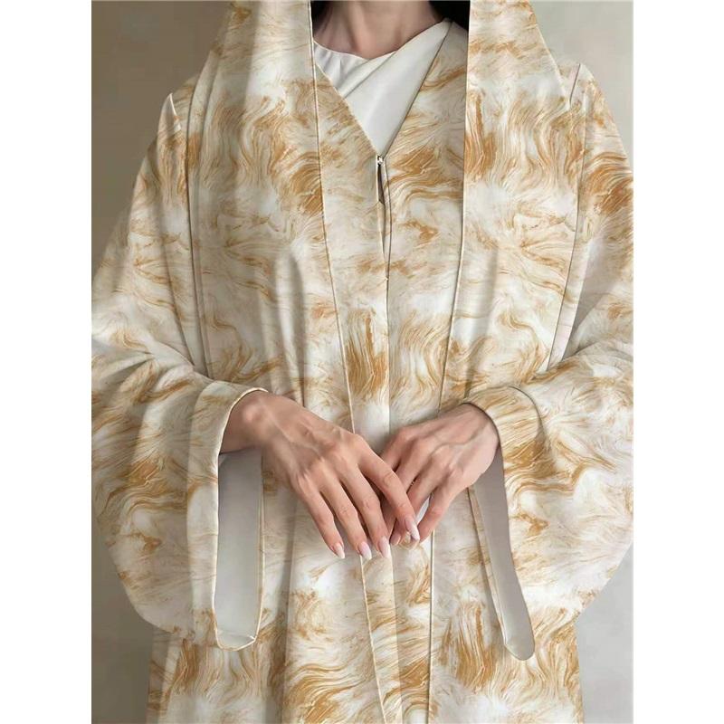 Women s Muslim Abaya With Print, Loose Kimono Style Open Cardigan With Headscarf, Long Maxi Dress For Ramadan XXL жовтий
Women s Muslim Abaya With Print, Loose Kimono Style Open Cardigan With Headscarf, Long Maxi Dress For Ramadan XXL жовтий
