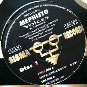 12inch Record MEPHISTO - Voices SSM001SSM002 Sisma Records 1996 Italy Dance & Electronica Used
12inch Record MEPHISTO - Voices SSM001SSM002 Sisma Records 1996 Italy Dance & Electronica Used