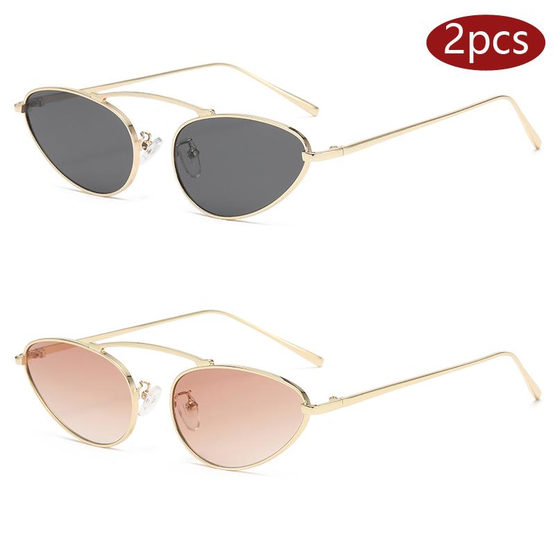 2pcs Trendy Punk Small Cat Eye Sunglasses Women Men New Metal Frame Sun Glasses Lady Steampunk Cateye Multi Color Eyewear Unisex
2pcs Trendy Punk Small Cat Eye Sunglasses Women Men New Metal Frame Sun Glasses Lady Steampunk Cateye Multi Color Eyewear Unisex
