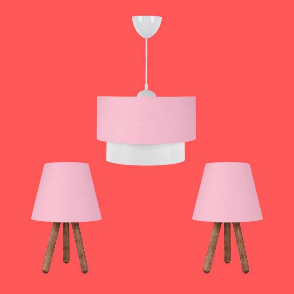 Art Üçlü Avize Ve Abajur Seti Ahşap Ayak Pembe Kumaş Başlık Yatak Odası Çocuk Odası Salon
Art Üçlü Avize Ve Abajur Seti Ahşap Ayak Pembe Kumaş Başlık Yatak Odası Çocuk Odası Salon