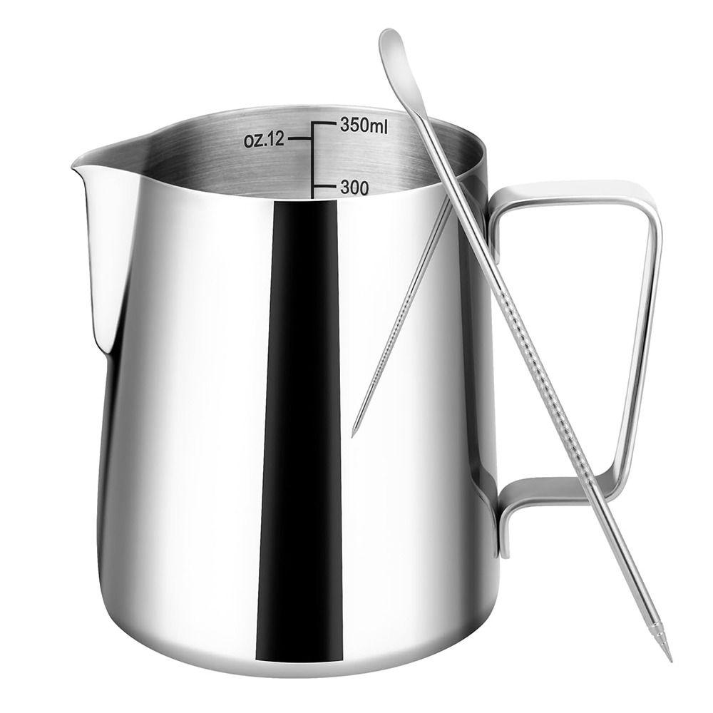 304 Stainless Steel Milk Frother Cup Clear Scale Milk Frother Coffee Bar Silver-Style 1 350ml
304 Stainless Steel Milk Frother Cup Clear Scale Milk Frother Coffee Bar Silver-Style 1 350ml