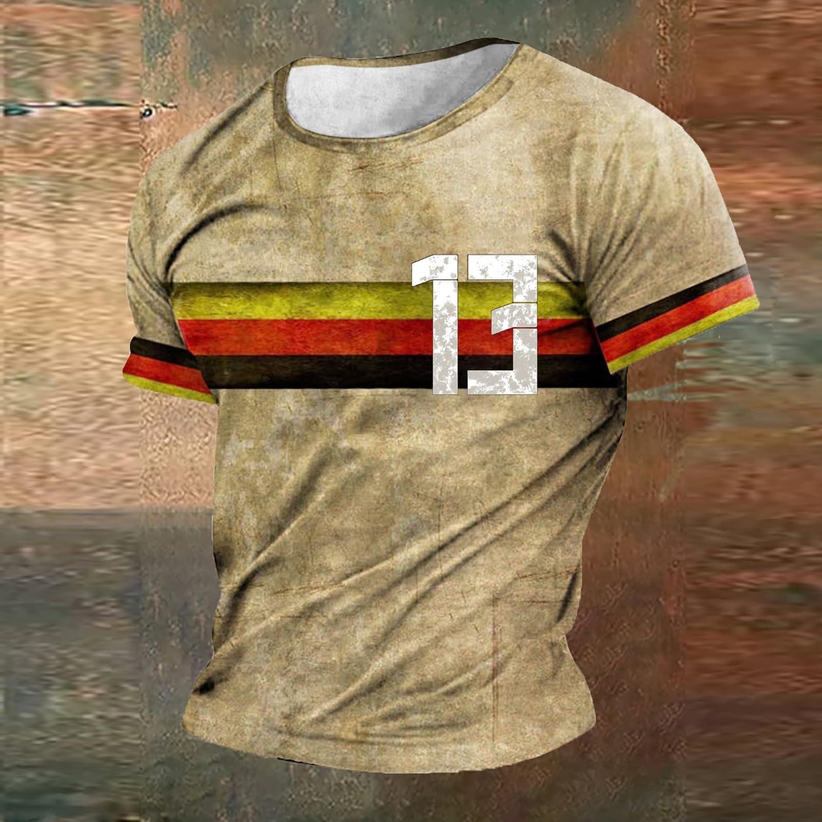 Men s Short Sleeve Crew Neck T Shirt with Horizontal Stripe Print and Number Casual Fit Top XXXXL
Men s Short Sleeve Crew Neck T Shirt with Horizontal Stripe Print and Number Casual Fit Top XXXXL