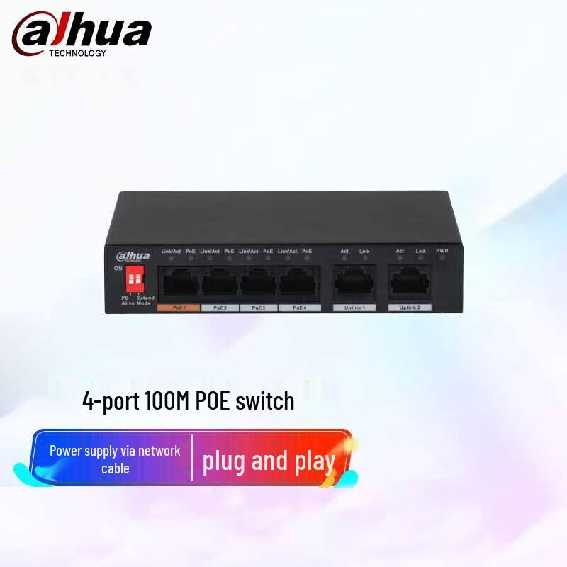Dahua 6-Port Fast Ethernet Unmanaged PoE Switch
Dahua 6-Port Fast Ethernet Unmanaged PoE Switch