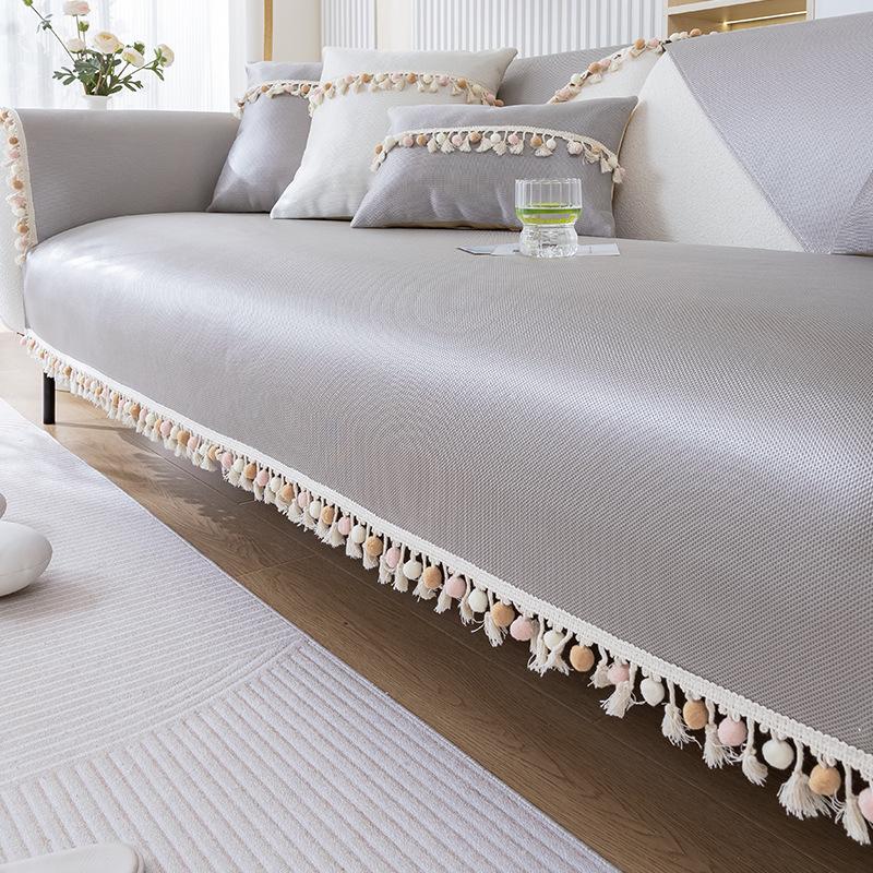 Подушка для дивана с кисточкой, ощущение прохлады, ледяной шелк, лето, лето, лето, лето, коврик, подушка, нескользящая подушка для дивана в гостиной, поручни, полотенце 70*70cm